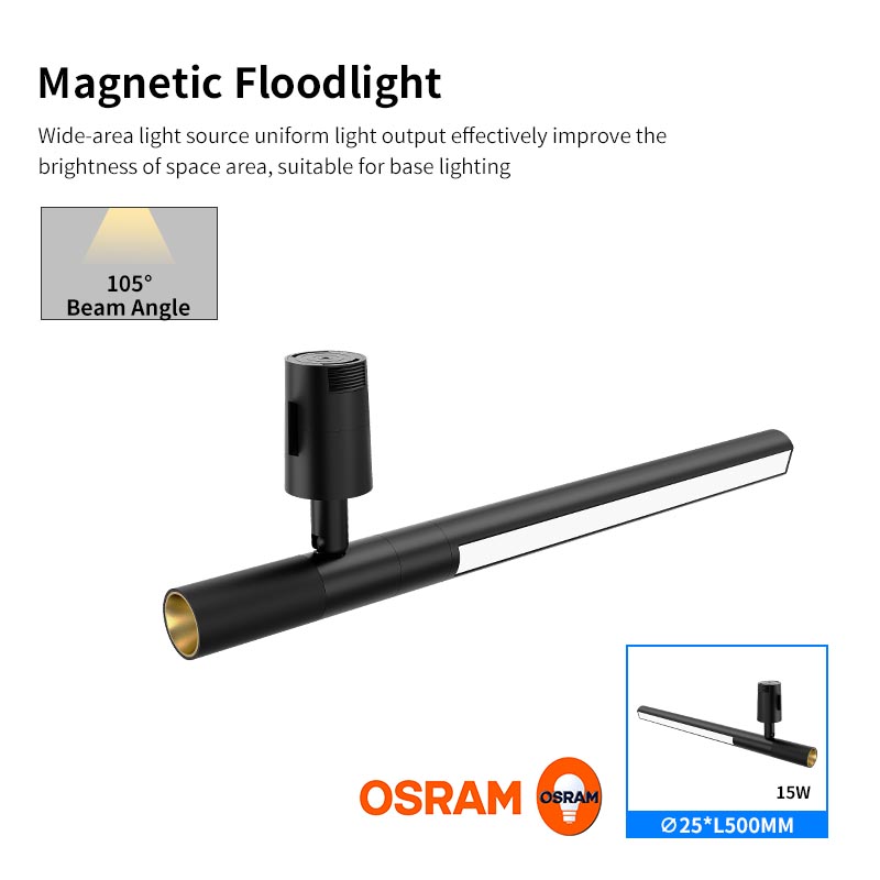 Modern Smart Flexible Magnetic Track Light Zigbee Dali Splicing Rotating Floodlight