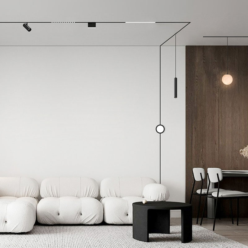 Ultra Slim 4.5mm Magnetic Track Lighting Rail 24V/48V Low Voltage Surface Mounted Track Rail