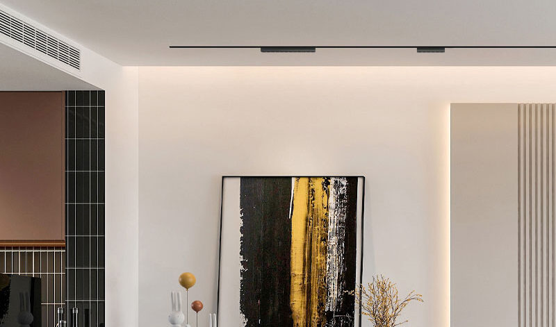 Ultra-Thin Extremely Narrow Track Illumination System Upholstery Store Track Lighting 48V Aluminum Grille Light