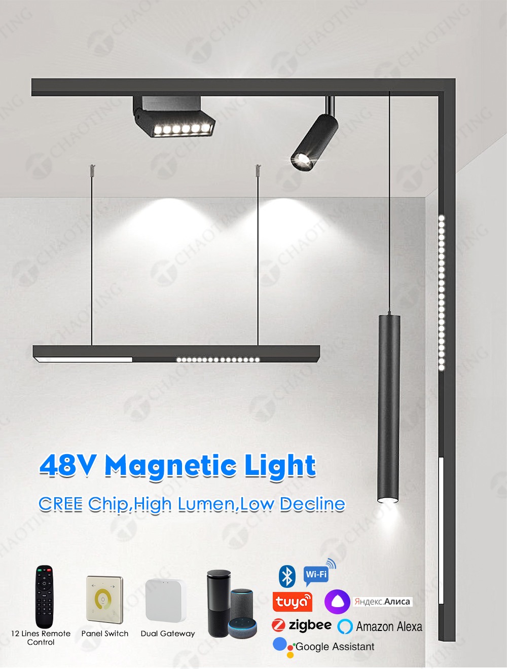 48V Magnetic Track Light System