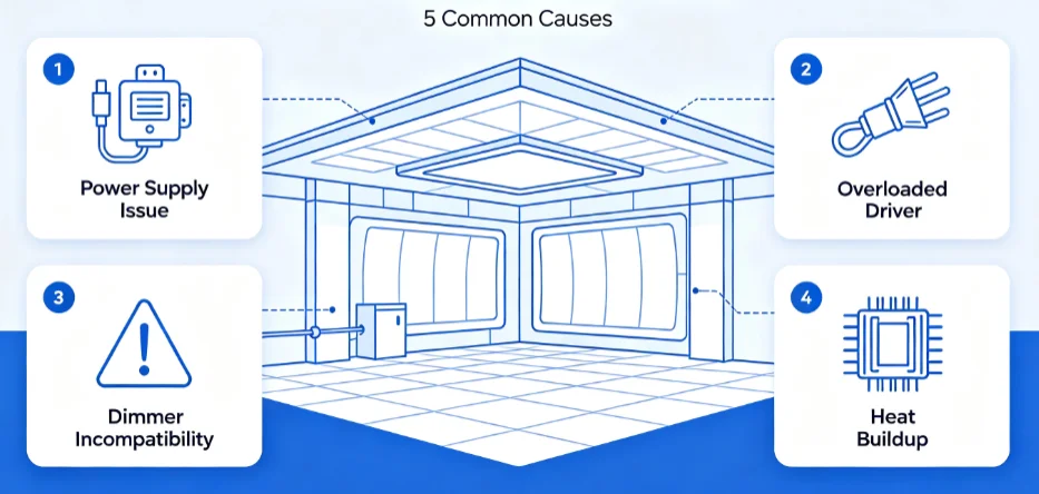 LED light failure causes infographic