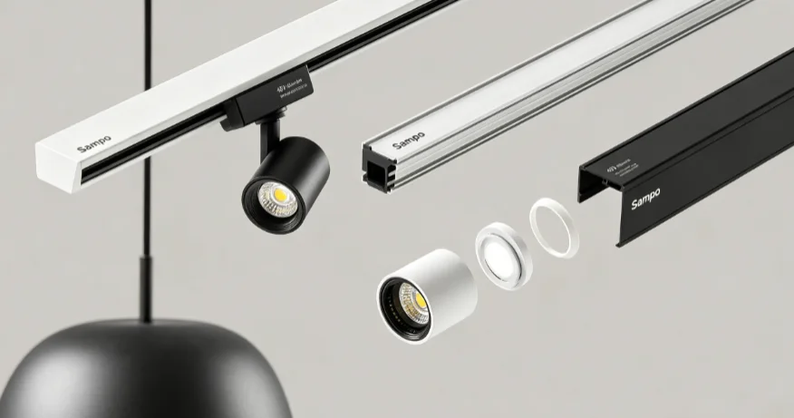 Sampo full range magnetic LED track light product display